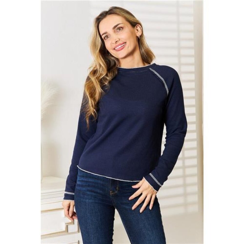 Basic Bae Long Raglan Sleeve Round Neck Top - Picture 8 of 16
